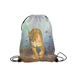 Wonderful lioness Medium Drawstring Bag Model 1604 (Twin Sides) 13.8"(W) * 18.1"(H)