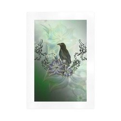 Raven with flowers Art Print 16‘’x23‘’