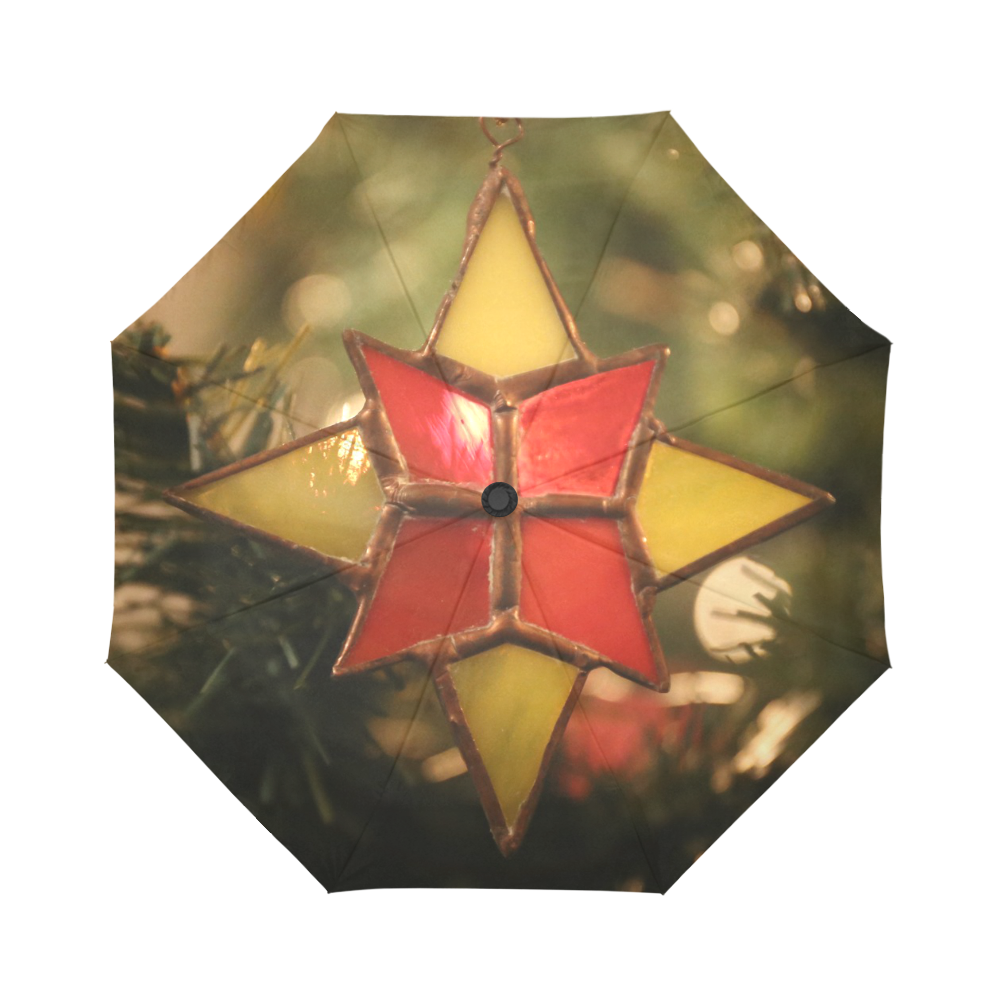Vintage Christmas Star Ornament Auto-Foldable Umbrella (Model U04)