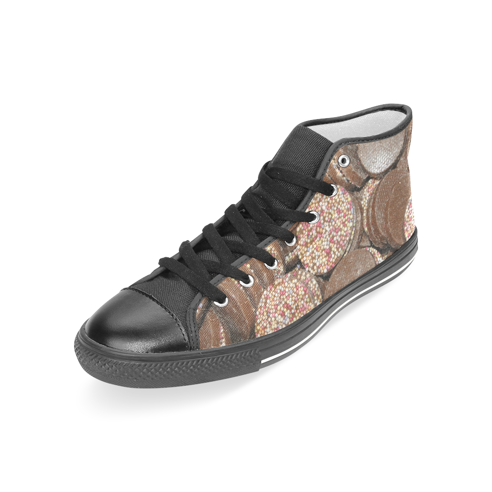 Chocolate Women's Classic High Top Canvas Shoes (Model 017)