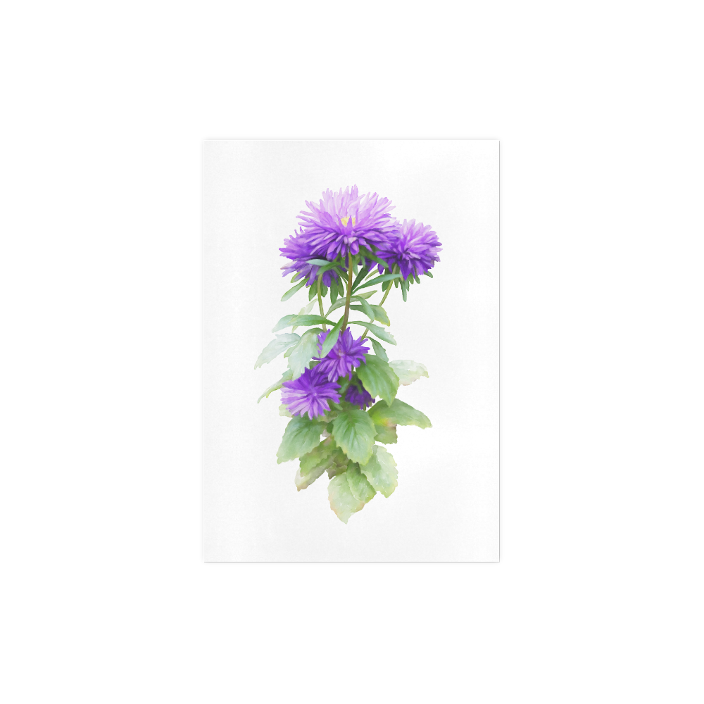 Purple Garden Flowers, floral watercolor Art Print 7‘’x10‘’
