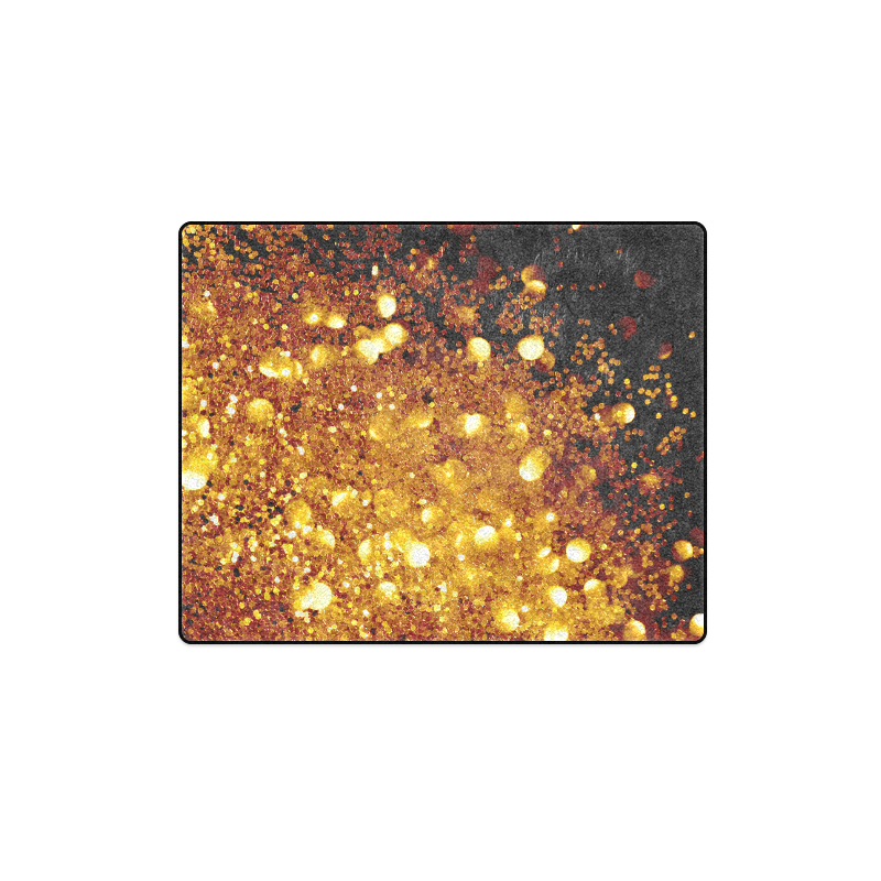 Golden glitter texture with black background Blanket 40"x50"