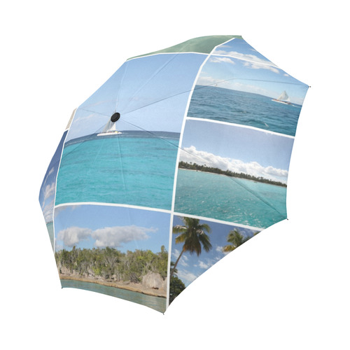 Isla Saona Caribbean Photo Collage Auto-Foldable Umbrella (Model U04)