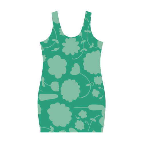 spring flower green Medea Vest Dress (Model D06)