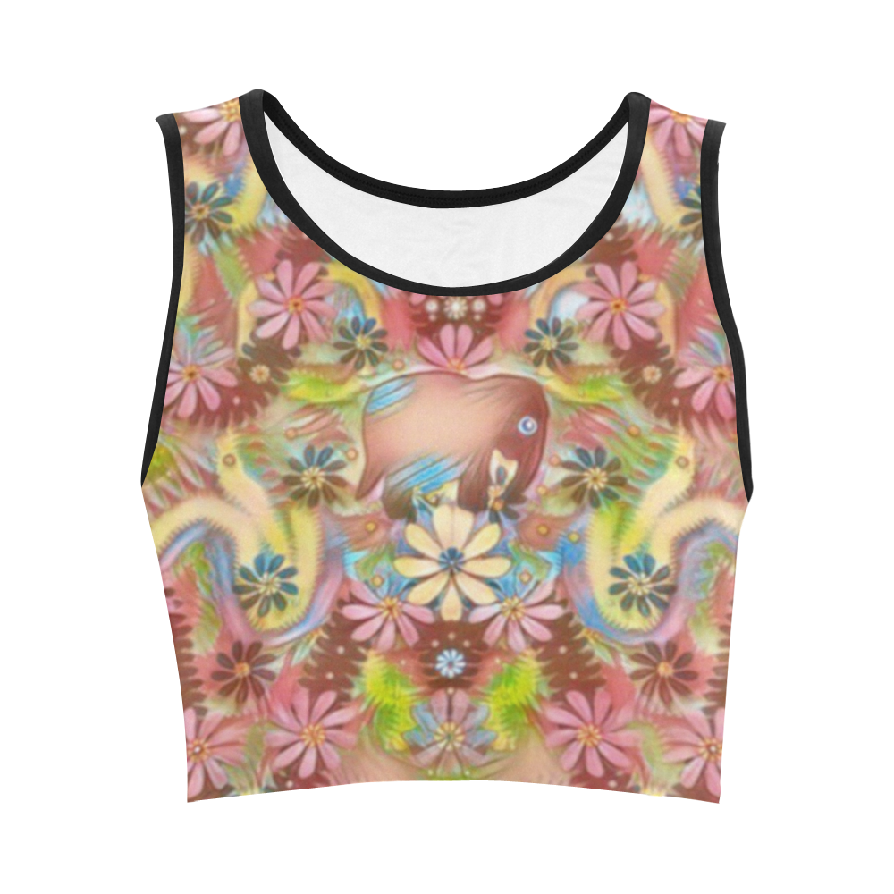 Jungle life and paradise apples Women's Crop Top (Model T42)