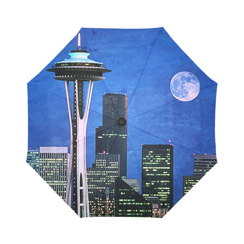 Seattle Space Needle Watercolor Auto-Foldable Umbrella (Model U04)