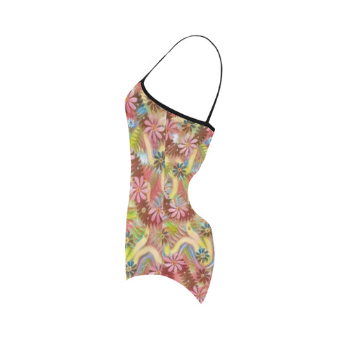 Jungle life and paradise apples Strap Swimsuit ( Model S05)