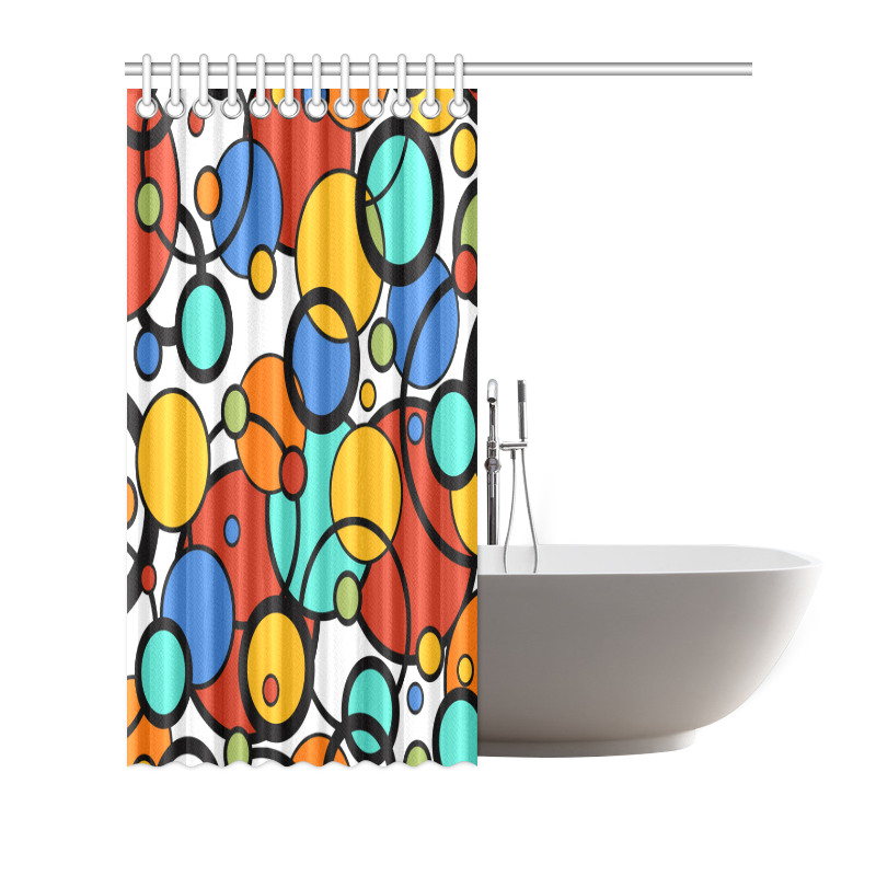 Playful Dot Print Colorful Shower Curtain by Juleez Shower Curtain 72"x72"