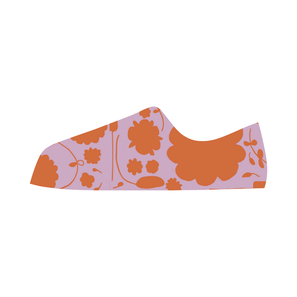 spring flower orange Aquila Microfiber Leather Women's Shoes (Model 031)