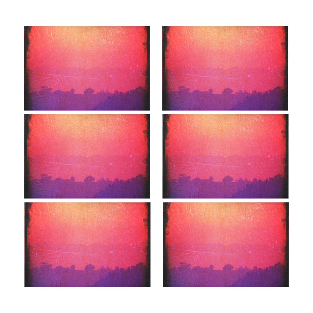 Orange Pink Purple Sunset Placemat 12’’ x 18’’ (Set of 6)