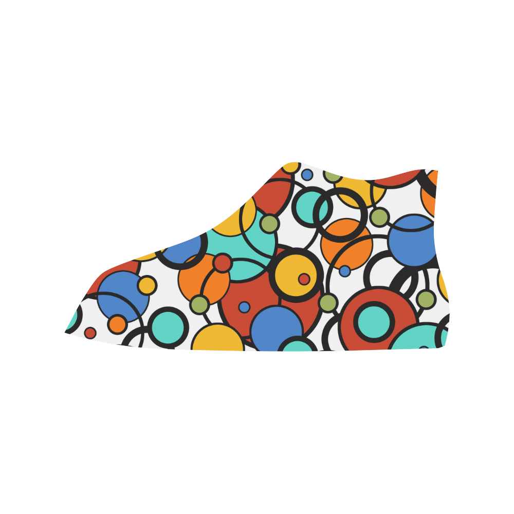 Pop Art Dot Colorful Art Print Hi Top Sneakers by Juleez Vancouver H Women's Canvas Shoes (1013-1)
