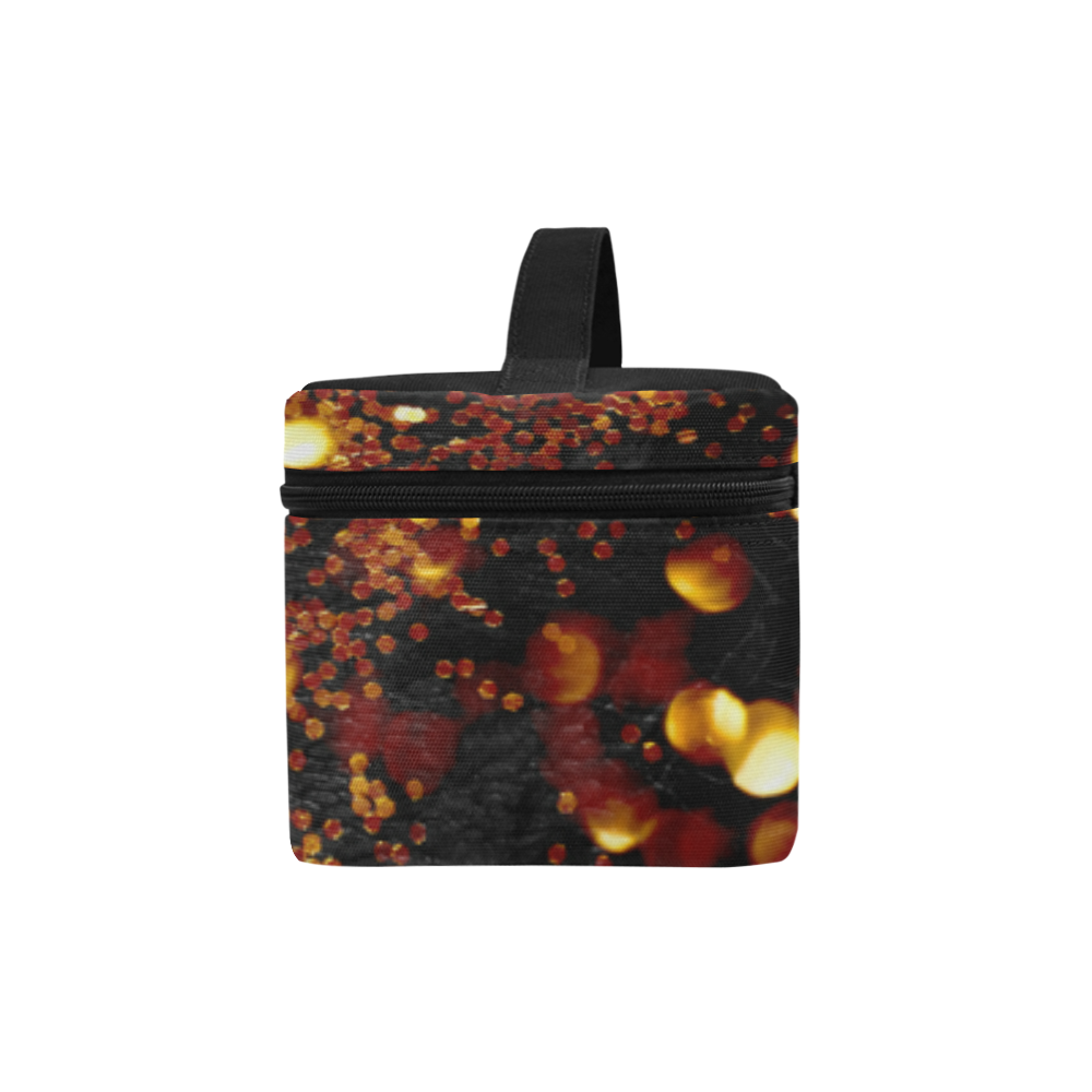 Golden glitter texture with black background Lunch Bag/Large (Model 1658)