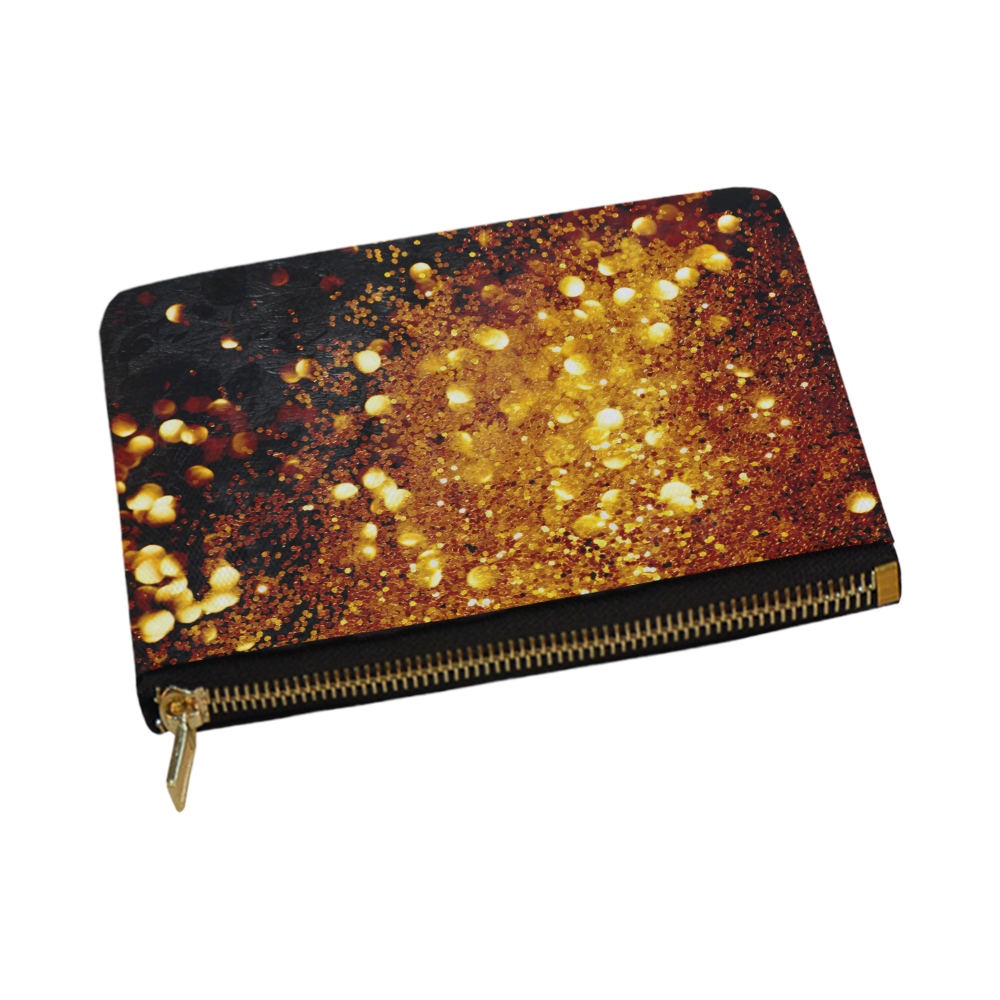 Golden glitter texture with black background Carry-All Pouch 12.5''x8.5''