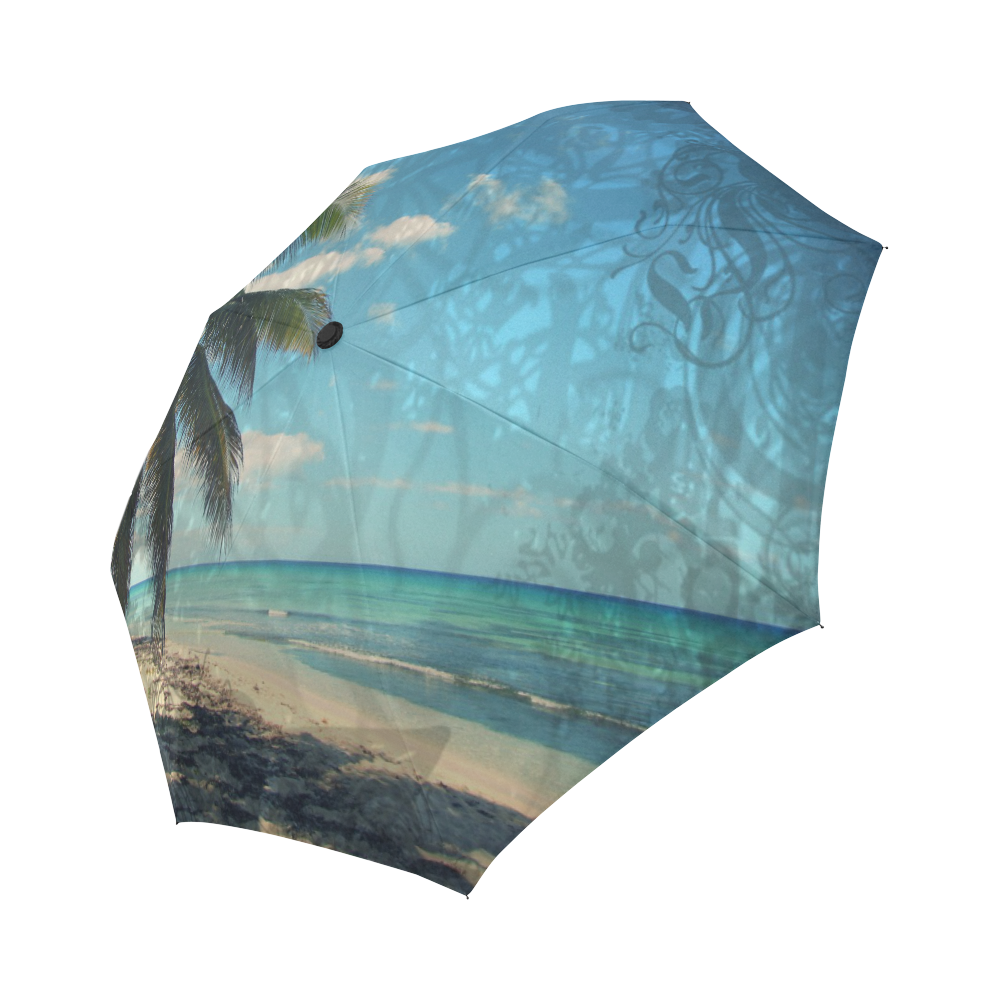 Caribbean Blue Auto-Foldable Umbrella (Model U04)