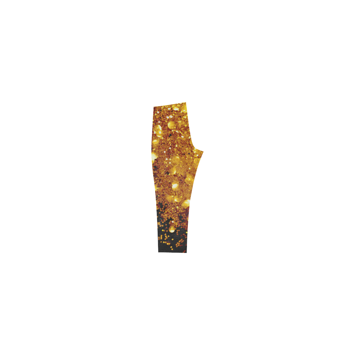 Golden glitter texture with black background Capri Legging (Model L02)