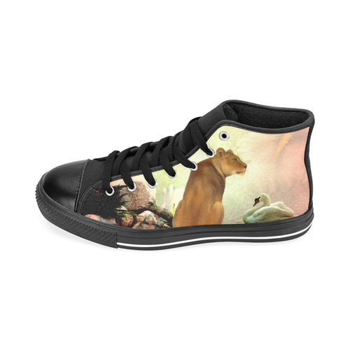 Awesome lioness in a fantasy world Men’s Classic High Top Canvas Shoes /Large Size (Model 017)