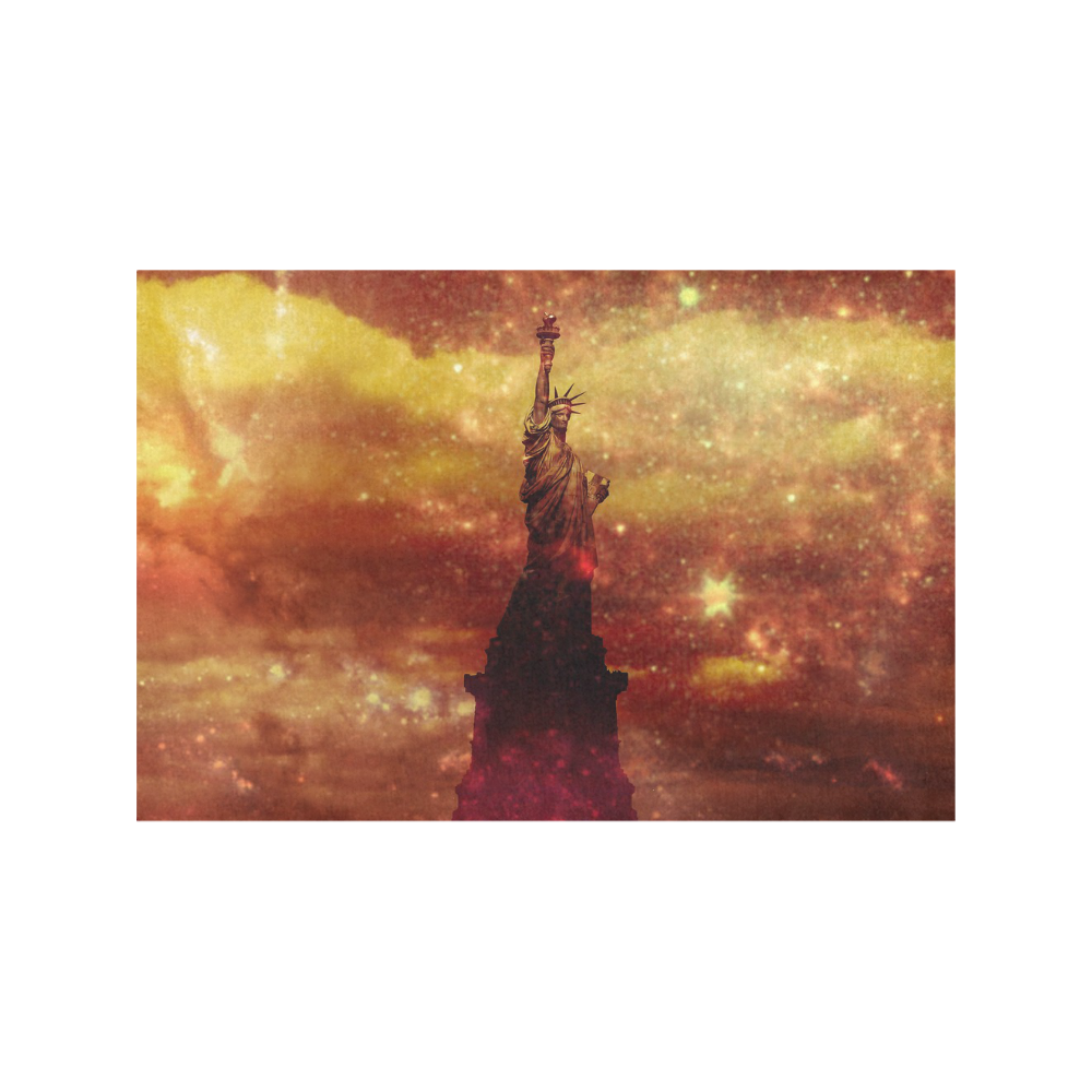 Lady Liberty Yellow Red Stars Placemat 12’’ x 18’’ (Set of 6)