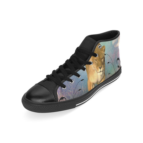 Wonderful lioness Men’s Classic High Top Canvas Shoes /Large Size (Model 017)