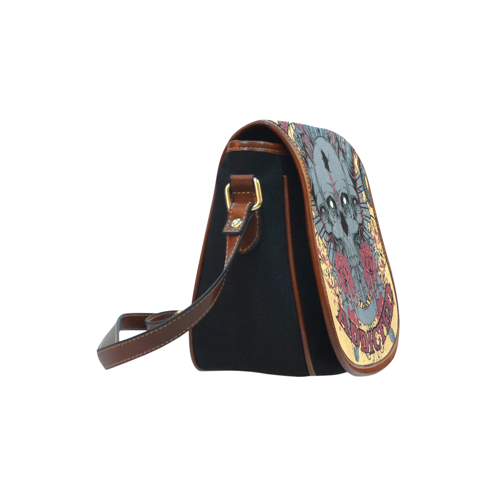 Funny Skull Saddle Bag/Small (Model 1649)(Flap Customization)