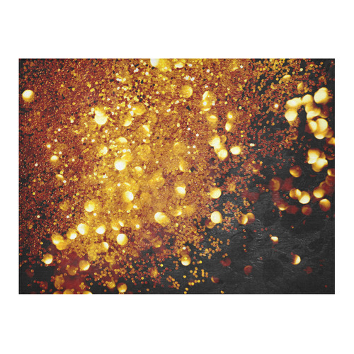 Golden glitter texture with black background Cotton Linen Tablecloth 52"x 70"