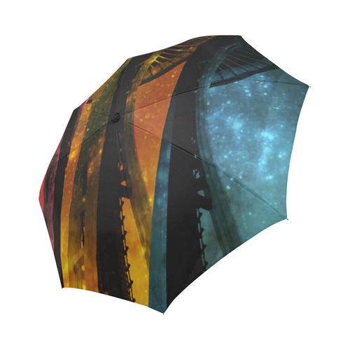 Seattle Space Needle Three Stripes Auto-Foldable Umbrella (Model U04)