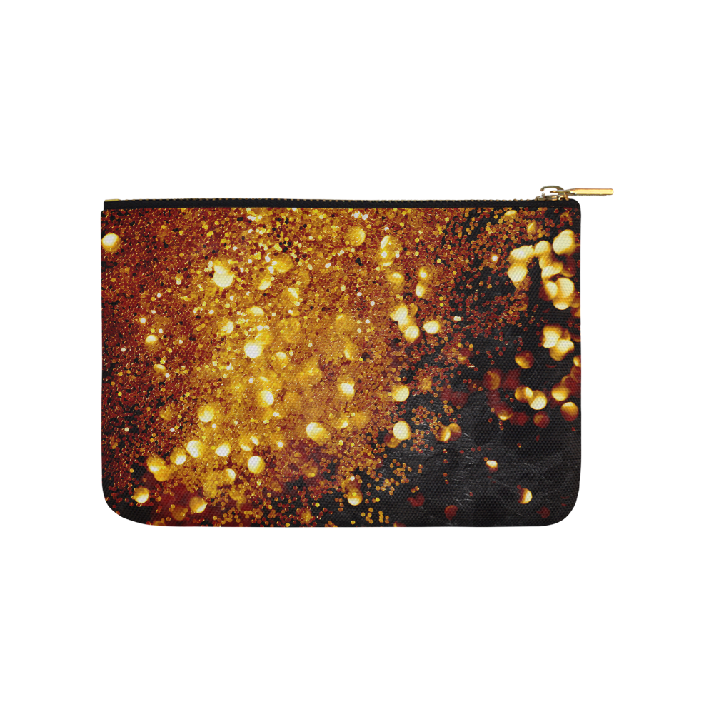 Golden glitter texture with black background Carry-All Pouch 9.5''x6''