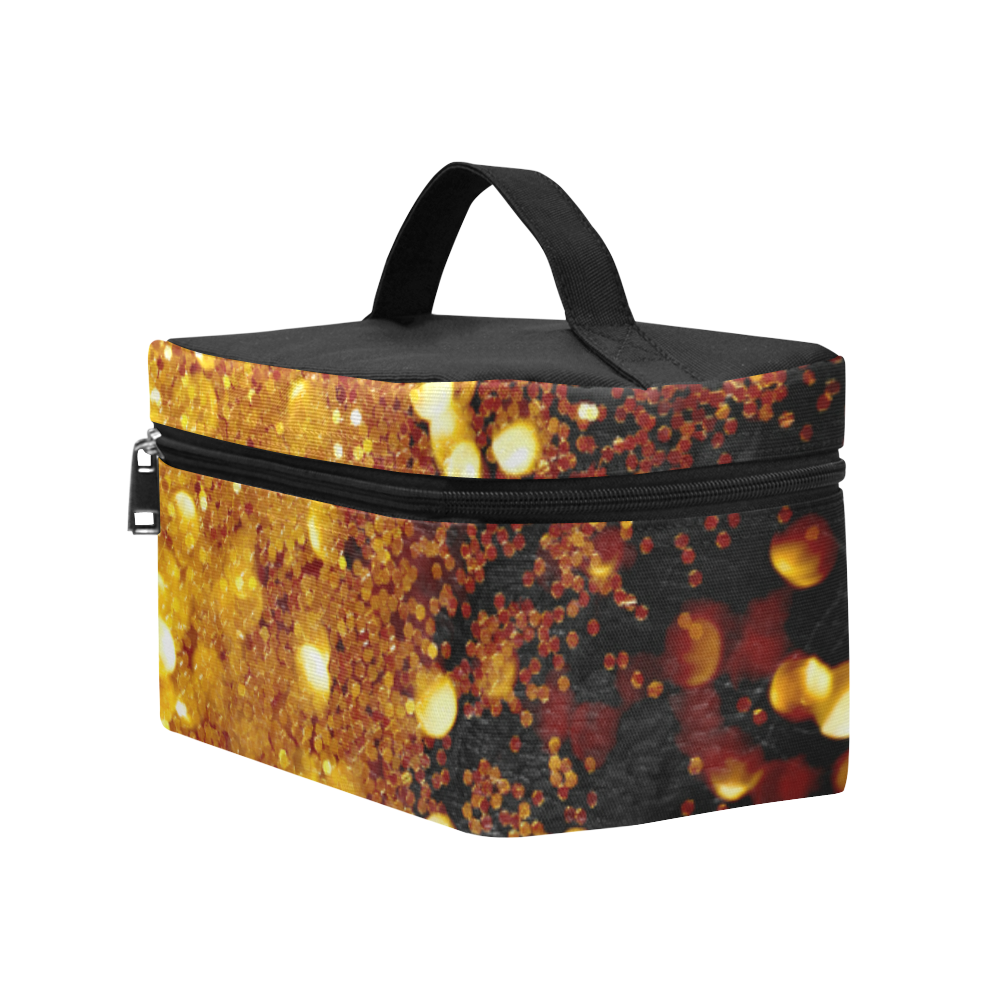 Golden glitter texture with black background Cosmetic Bag/Large (Model 1658)