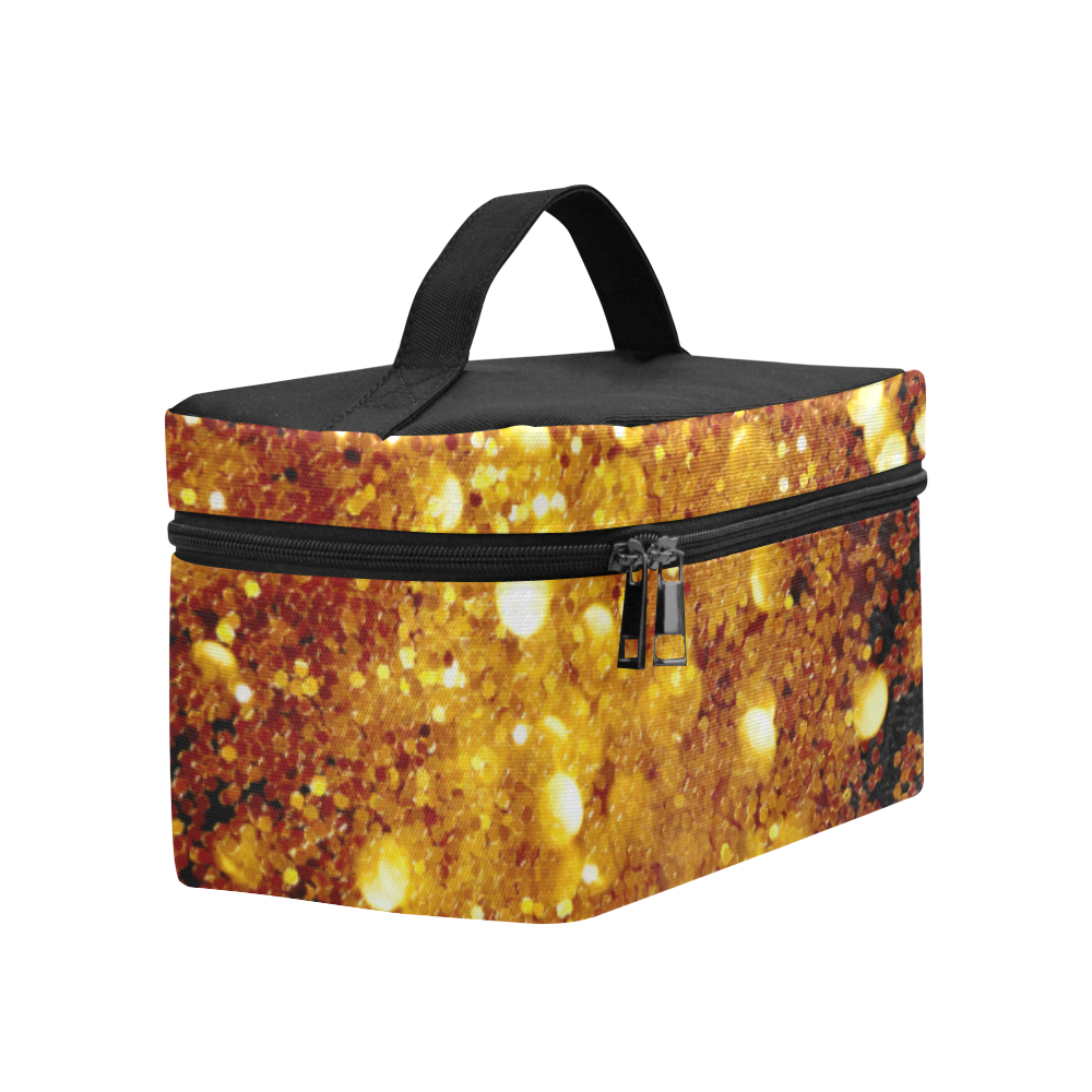 Golden glitter texture with black background Lunch Bag/Large (Model 1658)