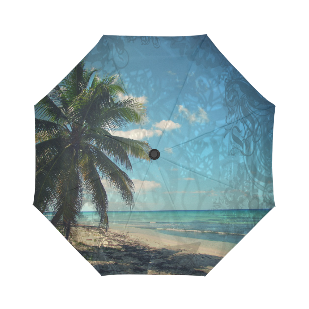 Caribbean Blue Auto-Foldable Umbrella (Model U04)