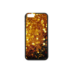 Golden glitter texture with black background Rubber Case for iPhone 6/6s