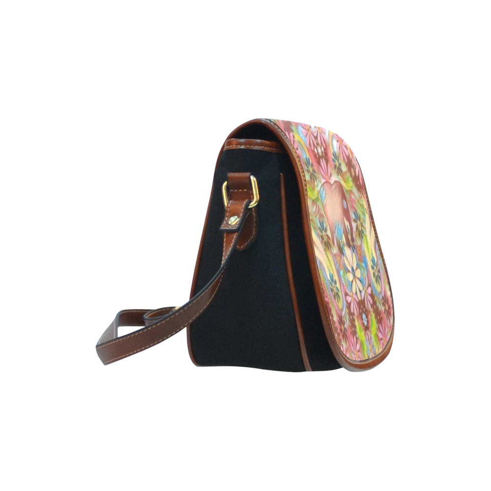 Jungle life and paradise apples Saddle Bag/Small (Model 1649)(Flap Customization)