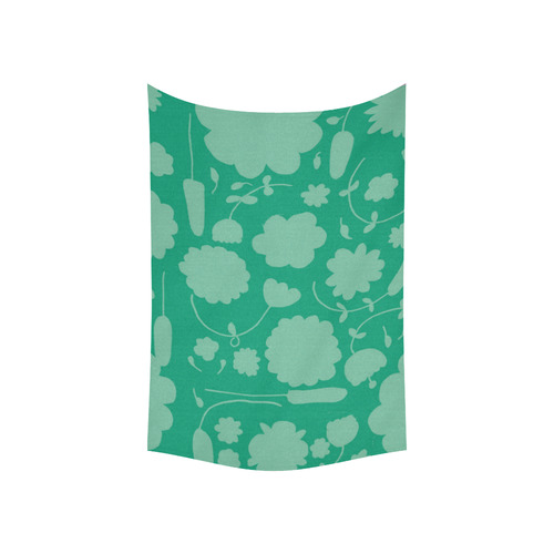 spring flower green Cotton Linen Wall Tapestry 60"x 40"