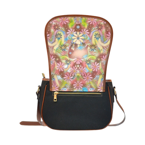 Jungle life and paradise apples Saddle Bag/Small (Model 1649)(Flap Customization)