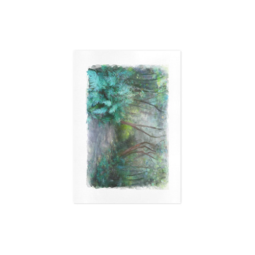 Bush, original watercolor painting, , landscape Art Print 7‘’x10‘’