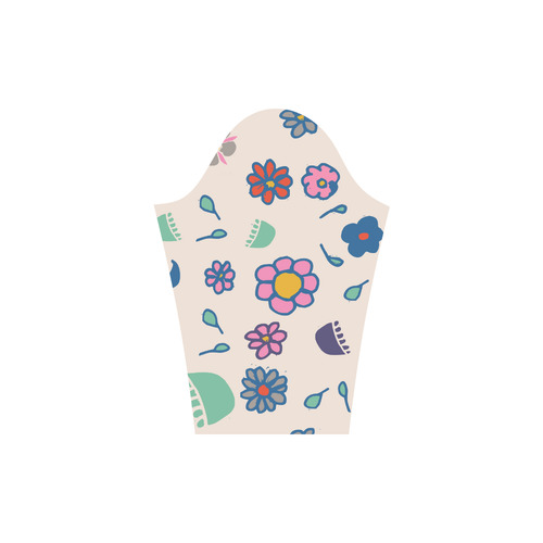 flower cream multi Round Collar Dress (D22)