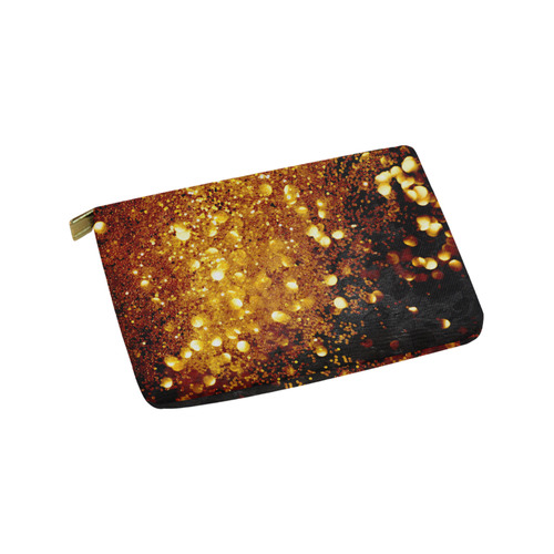 Golden glitter texture with black background Carry-All Pouch 9.5''x6''
