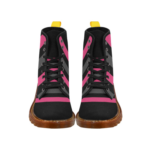 pink black and gray stripes Martin Boots For Men Model 1203H