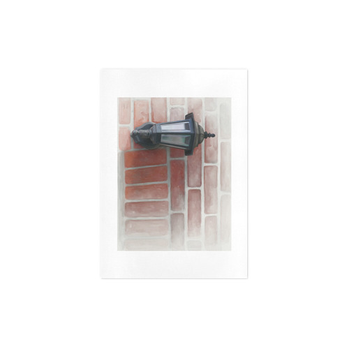 Lamp on red brick, watercolor Art Print 7‘’x10‘’
