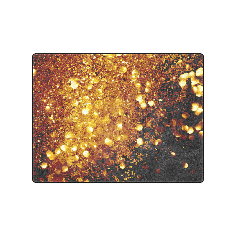 Golden glitter texture with black background Blanket 50"x60"