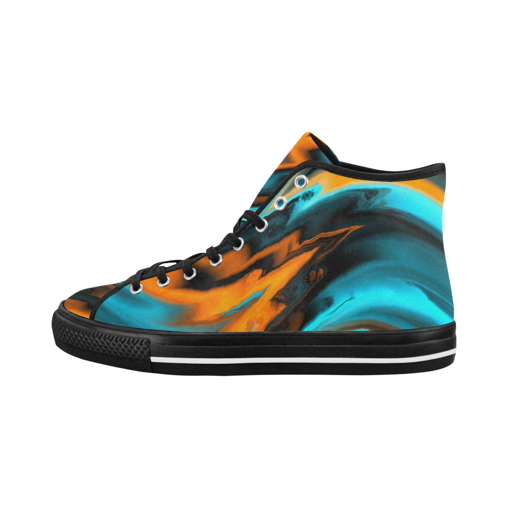 fractal waves C by JamColors Vancouver H Men's Canvas Shoes (1013-1)