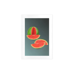 Watercolor Watermelon, red green and sweet Art Print 7‘’x10‘’