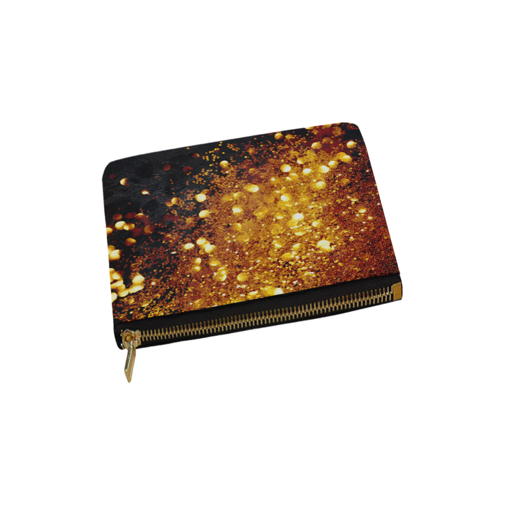 Golden glitter texture with black background Carry-All Pouch 6''x5''
