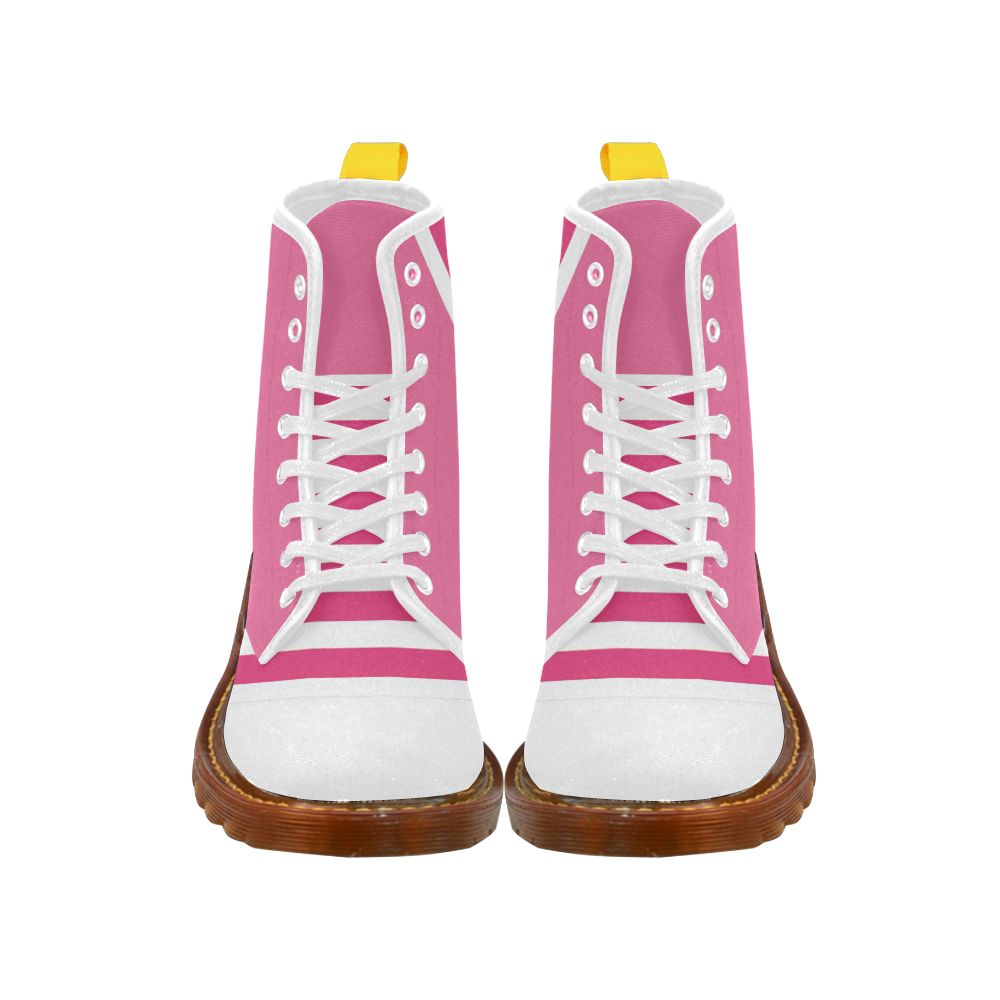 pink and white stripes Martin Boots For Men Model 1203H