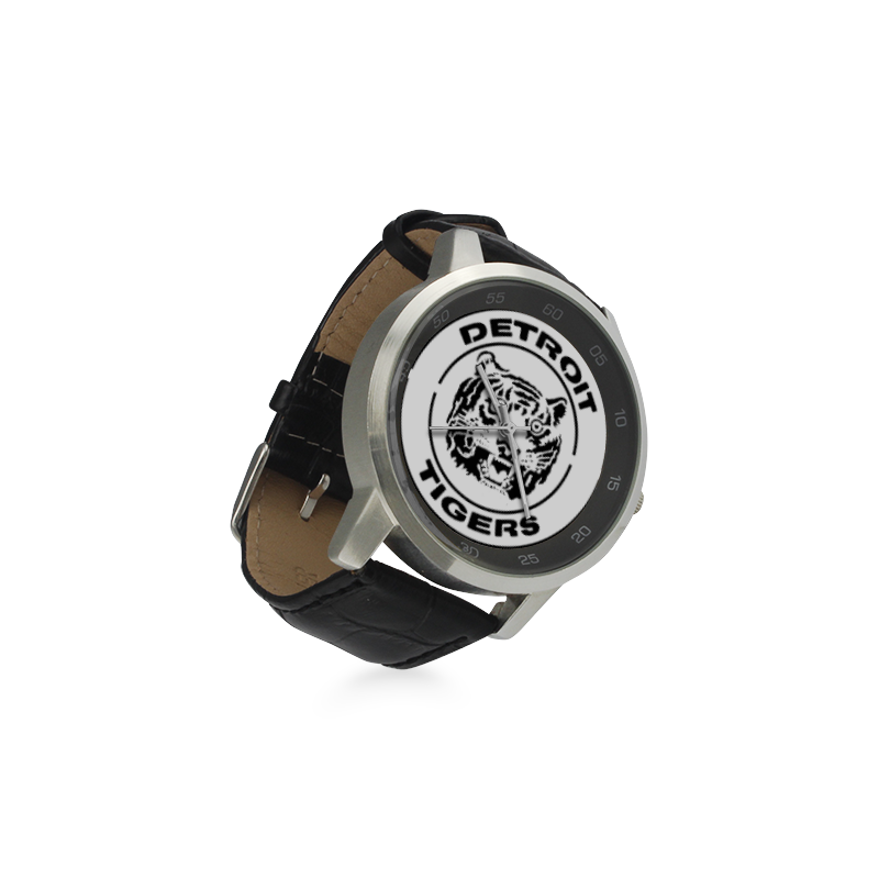 tigers Unisex Stainless Steel Leather Strap Watch(Model 202)