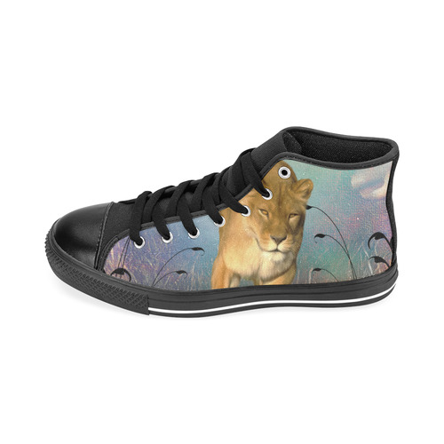 Wonderful lioness Men’s Classic High Top Canvas Shoes /Large Size (Model 017)