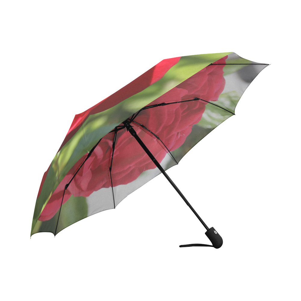 Red Rose Auto-Foldable Umbrella (Model U04)