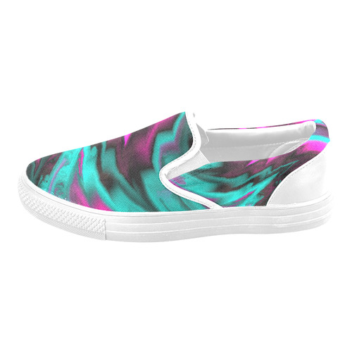 fractal waves A by JamColors Women's Unusual Slip-on Canvas Shoes (Model 019)