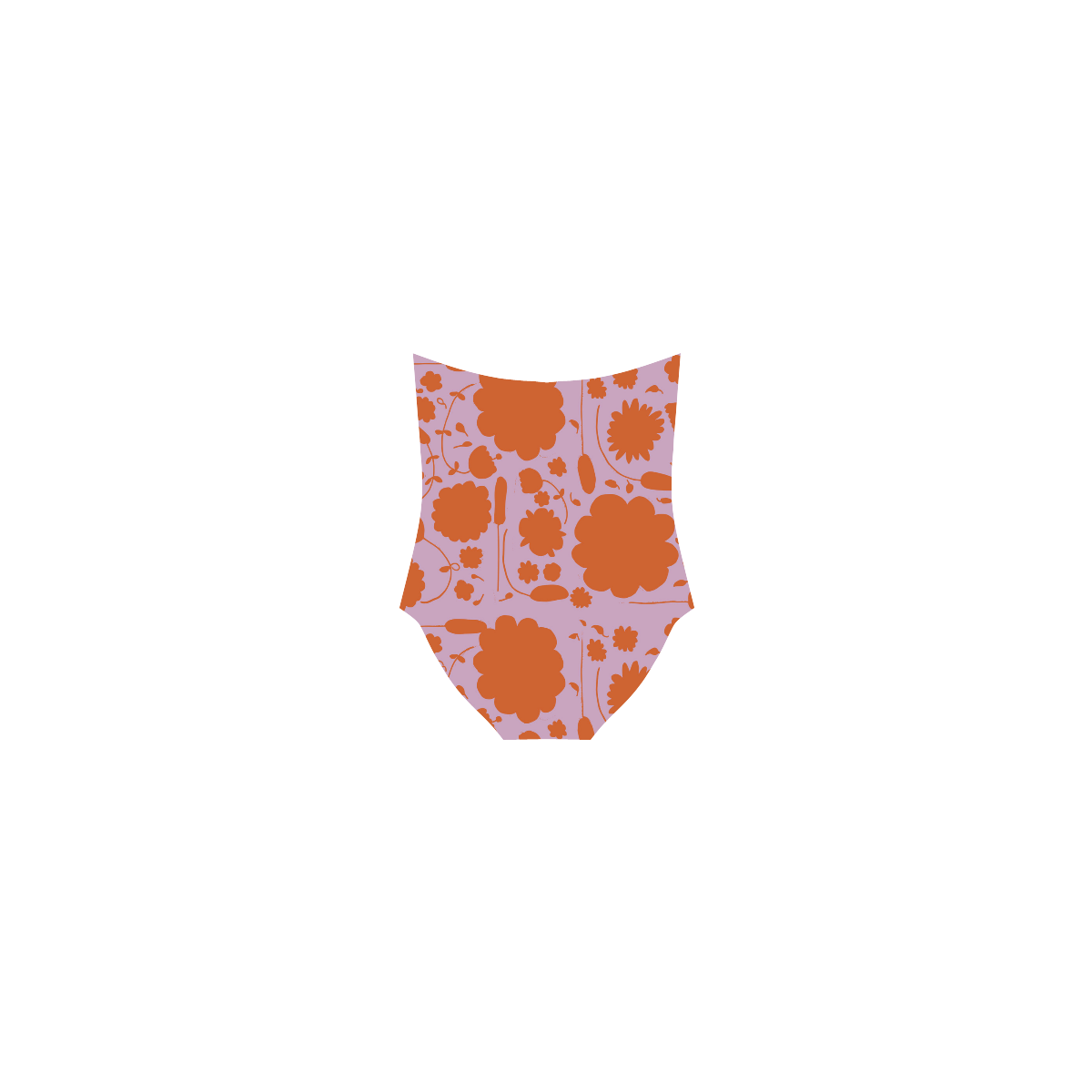 spring flower orange Strap Swimsuit ( Model S05)