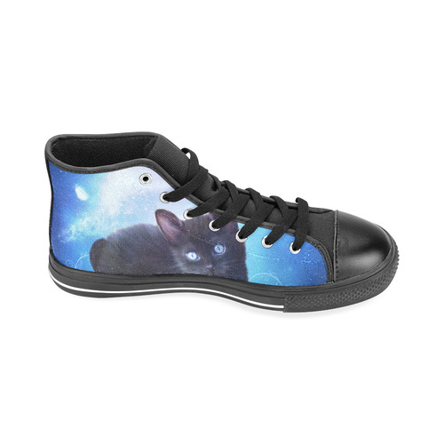 Cute little back kitten Men’s Classic High Top Canvas Shoes /Large Size (Model 017)