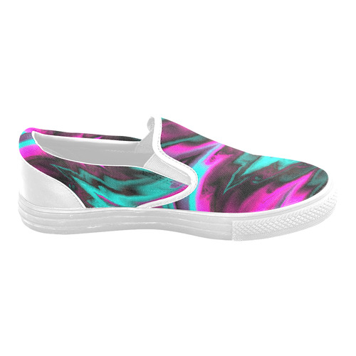 fractal waves A by JamColors Women's Unusual Slip-on Canvas Shoes (Model 019)